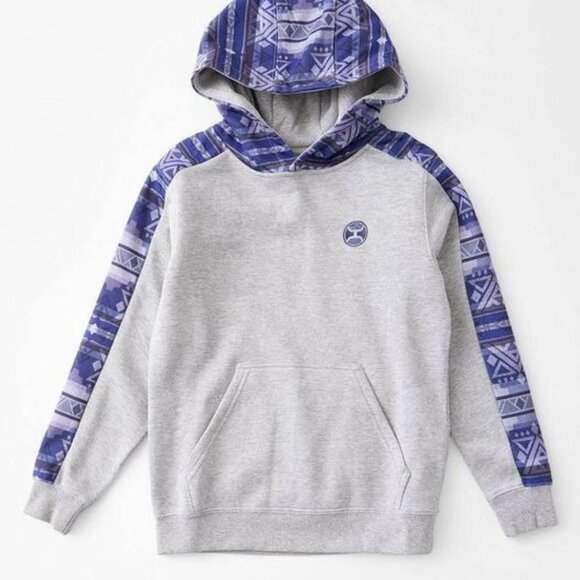 HOOEY Boys Canyon Hooded Graphic Aztec Sweatshirt Sz L‎